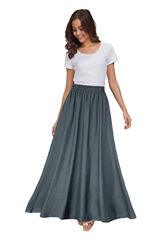 Sinono Womens Chiffon Retro Maxi Sk…