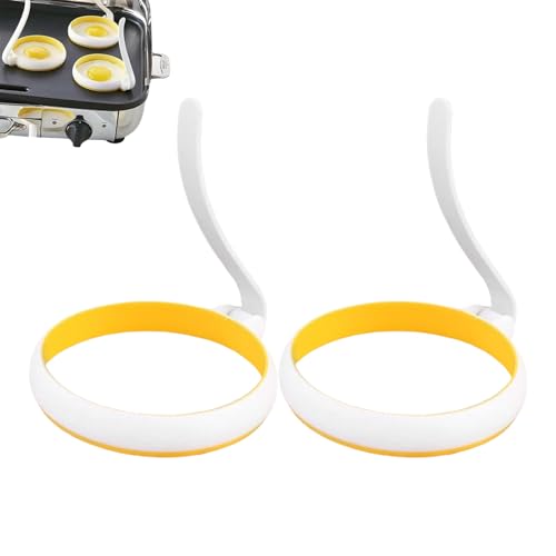 Molde Para Huevos - Molde Para Huevos 2 Unidades - Aro Reutilizable Para Desayuno Hamburguesas Tostadas Barbacoa Casera Sándwich Tortitas Brunch Hornear Acampada