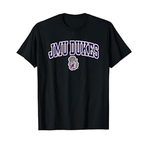 James Madison Dukes Arch Over Black Officially Licensed T-Shirt