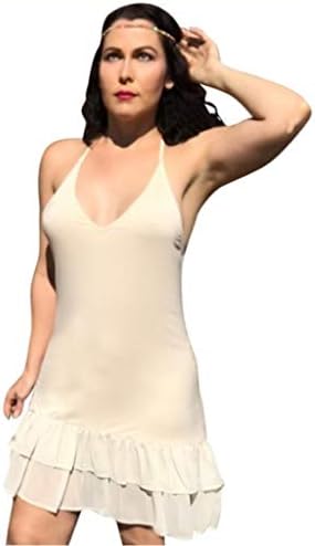 High Low Chiffon Dress Extender Slip Asymmetrical Dress Extender (Taupe, x_l)