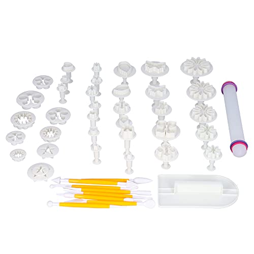 46pcs galletas de molde para pastel de fondant galletas cortadores de moldes para hornear horneado kit de decoración de pastel de utensilios