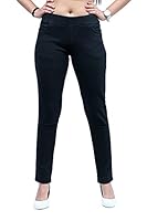 Sumoksh Mid Rise 1.5 Inch Belt Stretchable Slim Fit Jeggings for Women (32, Black)