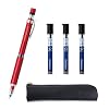 Delguard ZEBRA Type Lx 0.3 and 0.3 HB leads, qullity original Black slim pen case (Red), 1 Count (Pack of 5)