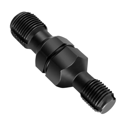 Junecarp Spark Plug Thread Chaser,Double-Ended Back Tap Spark Plug Thread Repair Tool with M10x1.0/M12x1.25 Threads,High Carbon Steel Spark Plug Tap for Spark Plug Installation Tool Cover