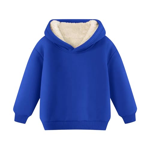 Unisex Boys Girls Fleece Lined Sherpa Hoodie Kids Warm Winter Hoodies Pullover Hooded Sweatshirt Sweater 1-12Y