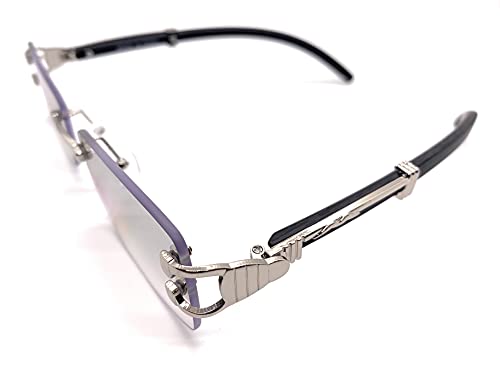 Executive Rimless Silver Black frame Eyeglasses / Sunglasses4
