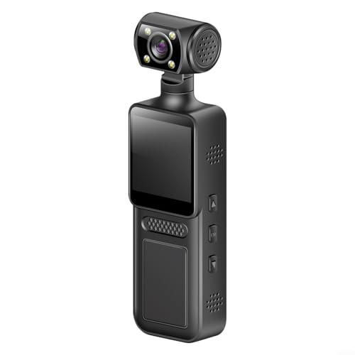 Enregistreur d'action portable 4K haut de gamme en ABS noir avec écran