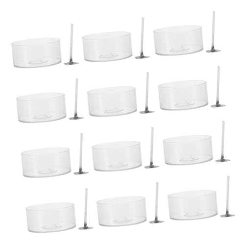 KONTONTY Quality Plastic Tealight Cups with Holder 10 Pack for Candle Making Supplies Kit
