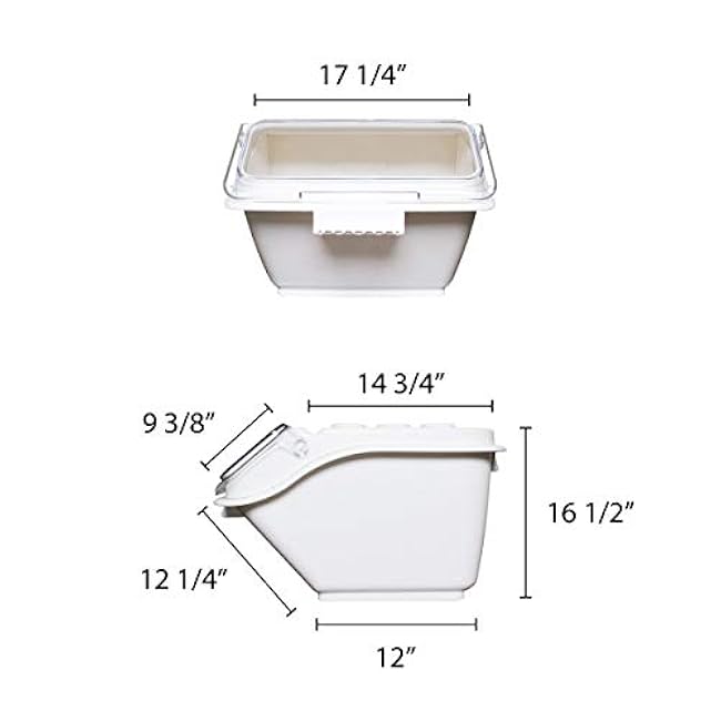 Thunder Group PLIB002S Shelf Ingredient Bin 2 Gallon (40 Cup) 11-3/4 X 14-1/2 X 8-5/8