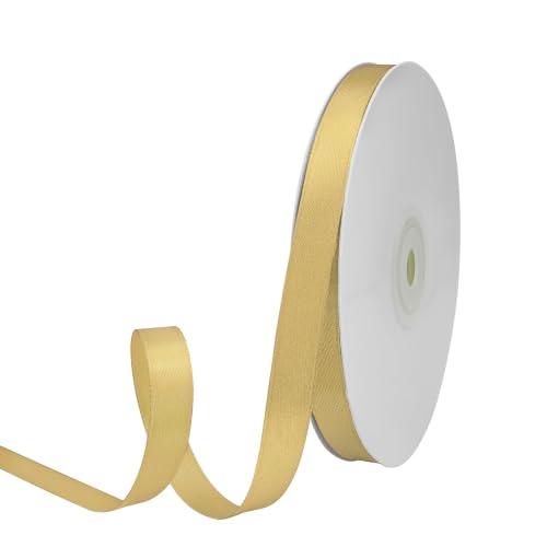 GTYBOVA Double Face 3/8 Inch x 50 Yards Gold Satin Ribbon 100% Polyester Multiple Colors Available Ideal for Gift Wrapping Crafts Wedding Decor