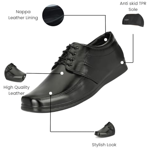 Image of Leatherful Formal Lace-up Derby Shoes for Men | Full Grain Genuine Leather | PU Sole & Nappa Lining | Office | Party | Smart Casual