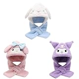 [WYCOS] シナモロール マイメロディ クロミ 周辺 マフラー スカーフ 子供 女の子 モコモコ スカーフ ストール かわいい 秋冬 防寒 暖かい 冬 裏起毛 デイリーマフラー (C) [並行輸入品]