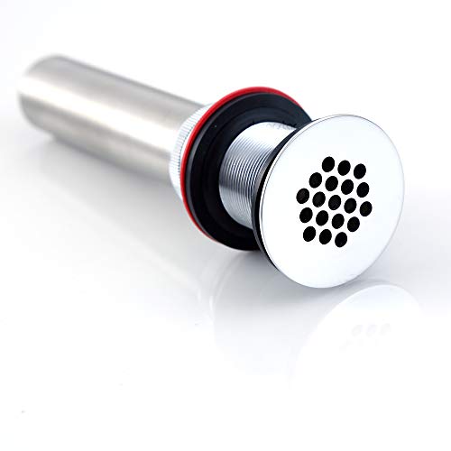 Decor Star PU-005-TC 1 1/2" Bathroom Faucet Vessel Vanity Sink Grid Drain Stopper Strainer Without Overflow Chrome