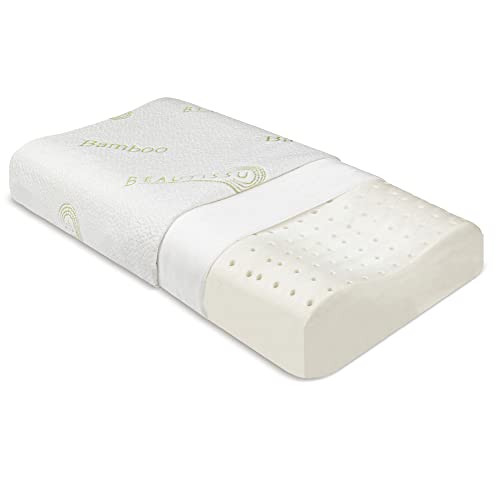 Beautissu Oreiller mémoire de forme BeauErgo FK Coussin orthopédique en bambou - 55x35x11 cm - Oreiller ergonomique en mousse Cover