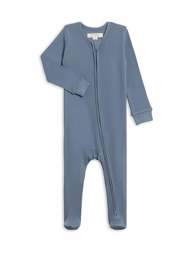 Image of Colored Organics Baby Zip-Up Footed Sleeper with 2-Way Zipper - Organic Cotton Pajamas