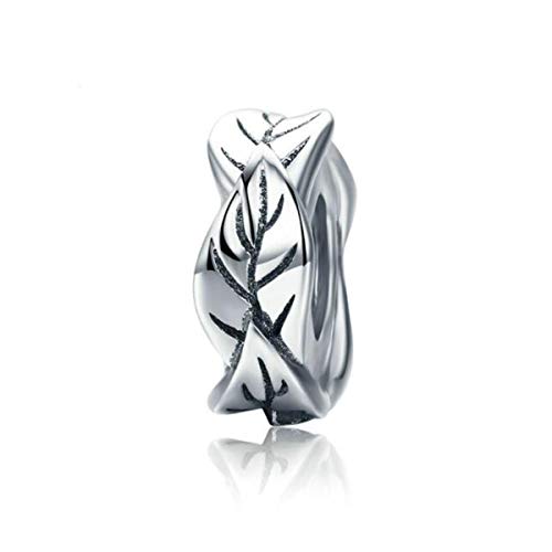 Charms de plata 925 spacer floral y pasador de seguridad duradero 2