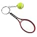 YuiteTom Porte-clés mini raquette de tennis avec porte-clés, Nouveauté Mini pendentif avec balle de tennis Cadeaux pour Sport porte-clés voiture, rouge, Taille Unique