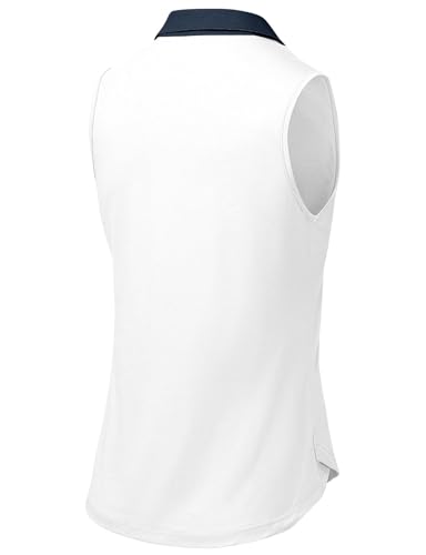 Image of BGOWATU Women's Sleeveless Golf Polo Shirts Collared V Neck Tennis Tank Tops UPF 50+ Quick Dry Lightweight