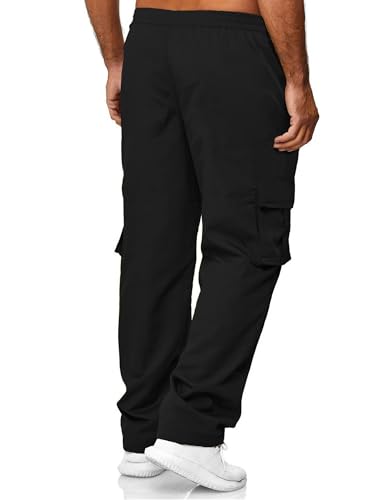 HOTake Men's Casual Cargo Sweatpants Waist Drawstring Joggers Hiking Tactical Pants for Men with Pockets2
