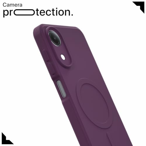 Image of Outlouders Back Cover for Vivo T5e | Soft Matte Silicone | Slim Fit | Magnetic-Safe Logo Design (Magnetic-Safe Not Compatible) | Shockproof | Camera Protection Bumper Case (Purple)