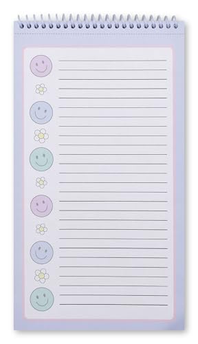 Image of iscream Fold and Send Girls Stationery Card Pad with Seals - Daisy Smiles | 40 Pack, Cute Design, Spiral Bound, Large 10.5 inch x 5.75 inch Cards, Coordinating Sticker Sheets, Fold and Send, Summer Camp Ready