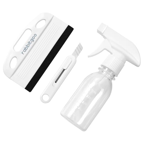 rabbitgoo Window Tint Kit, 3 Pcs Window Privacy Film Installation Tools Set, Includes Suede Squeegee, Utility Knife & 120ml Adjustable Spray Bottle for Car Tints, Privacy Film, Wallpaper Application
