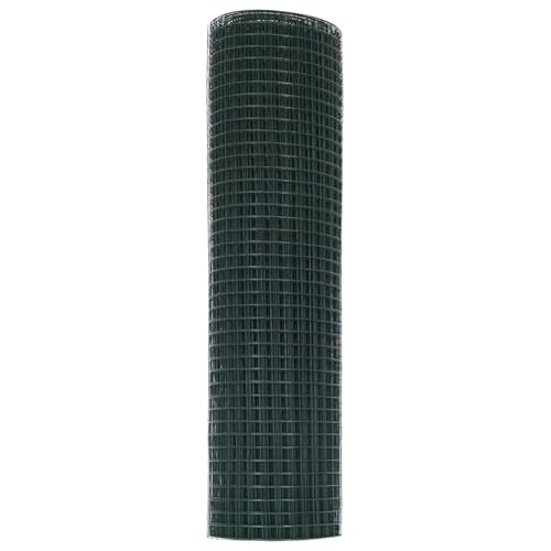 Qnhdfrt Geschweißter Drahtzaun Grün 0,6 x 25 m Stahl Modernes Design Robuste Gartenabsperrung zum Einzäunen für Garten Terrasse Balkon