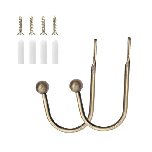 Lot de 2 embrasses de rideaux en laiton pour rideaux en forme de U - Accessoires décoratifs pour chambre à coucher