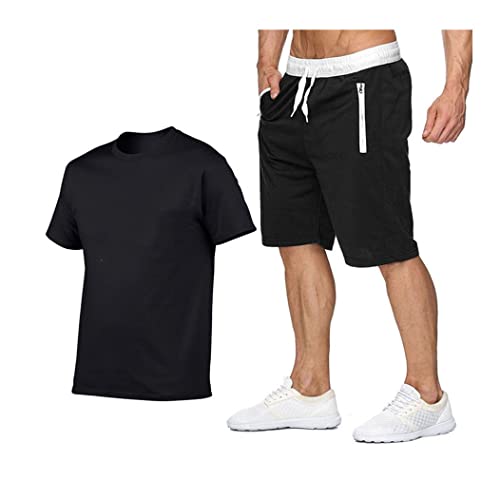 T-shirt à manches courtes en coton premium homme et pantalon fluide chic 802