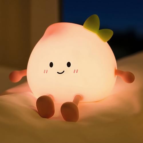 Peach Night Light Touch Control Dimmable cute Lamp with 3 Brightness Levels