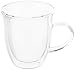 BonJour Coffee Insulated Borosilicate Glass Espresso Cups, 2-Piece Set, 6-Ounces Each