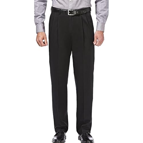 Mens Pleated Classic Suit Pant Premium Business Dress Pants Comfort Summer Casual Trousers