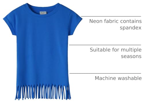 Image of Noomelfish Girls Short Sleeve Fringe T-Shirts Soft Jersey Cotton Tee Tops (3-12 Years)