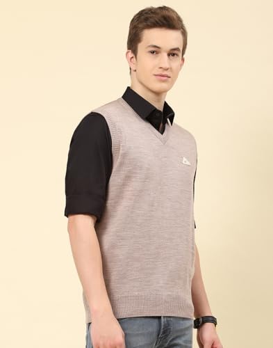 Image of Monte Carlo Men Regular Fit Sleeveless Solid V Neck Winter Sweater (Pack of 1)