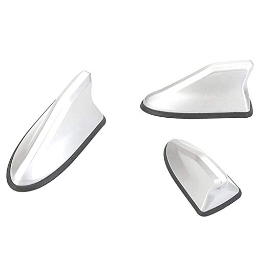 Image of Oshotto Car Shark Fin Roof Antenna Car Antenna Radio FM /AM Car Decorate Compatible with Toyota Etios - (White)