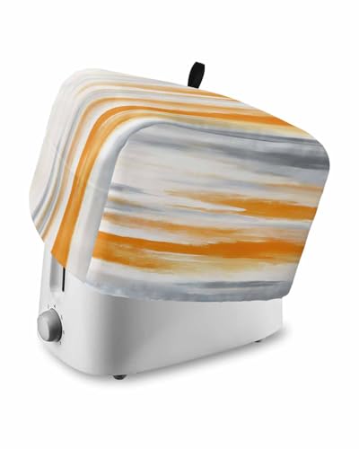 Abstract Toaster Cover 2 Slice, Country Orange Gray Bread Maker Dust Cover with Pockets for Kitchen Small Appliance 11x6x8in