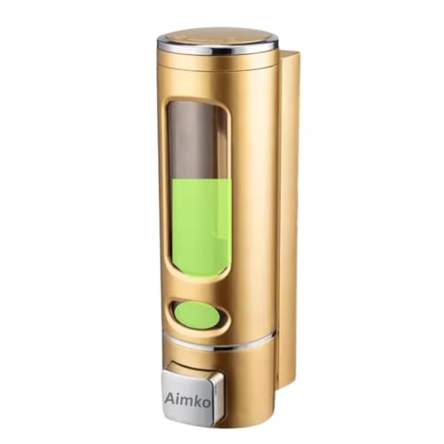 Image of 400 ML Wall Mounted Soap Dispenser | ABS Material with Transparent Liquid Indicator, Ideal Hand Wash Dispenser Bottles | Ideal for Wash Basin or Kitchen Sink | Home | Office (Gold)