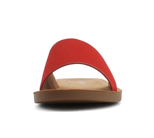 Image of Soda Shoes Efron-S Women Flip Flops Basic Plain Slippers Slip On Sandals Slides Casual Peep Toe Beach