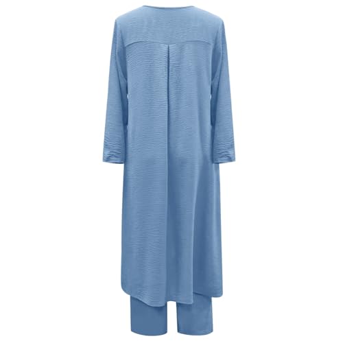 Ensemble deux pièces femme avec pantalon large fluide et poches taille haute pour le printemps - 4