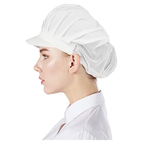 Nanxson 3pcs Chef Hat Kitchen Cooking Chef Cap Food Service Hair Nets for Women CF9062 (White HalfMesh*3, One Size) Cover