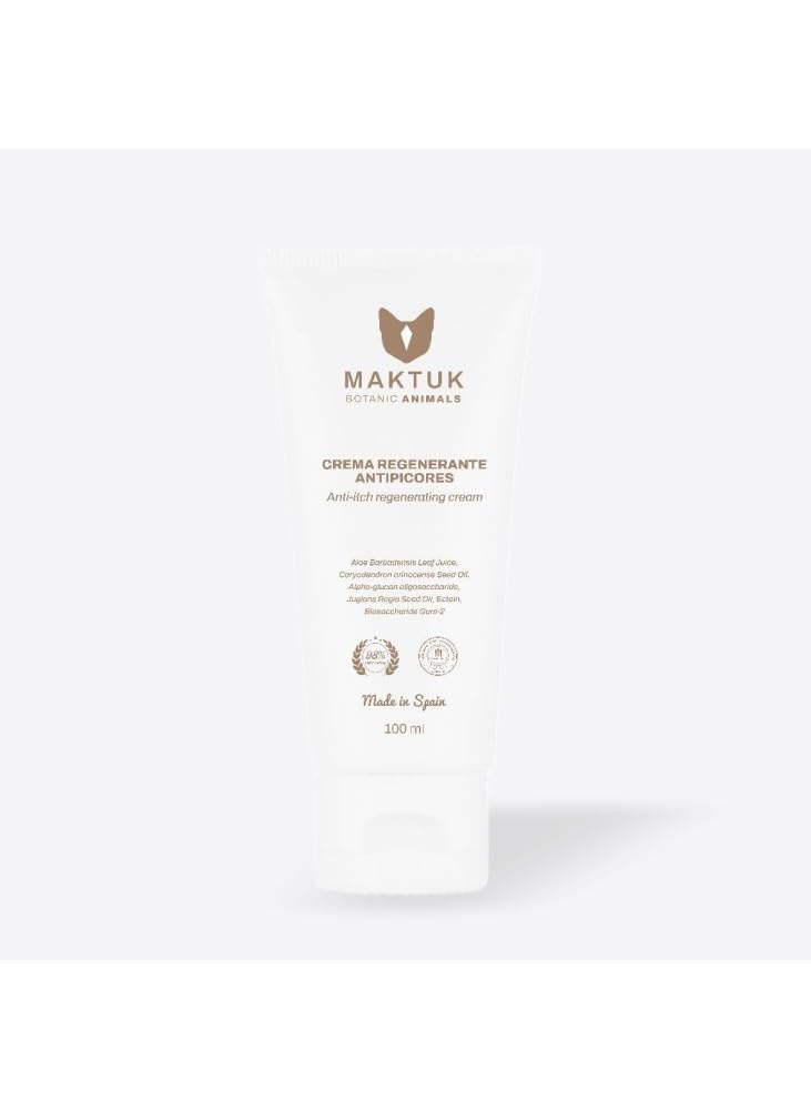 Crema Regeneradora Antipicores para Perros y Gatos MAKTUK Botanic Animals | para Pieles Irritadas y Sensibles | Pomada Natural y Segura | 50 ml
