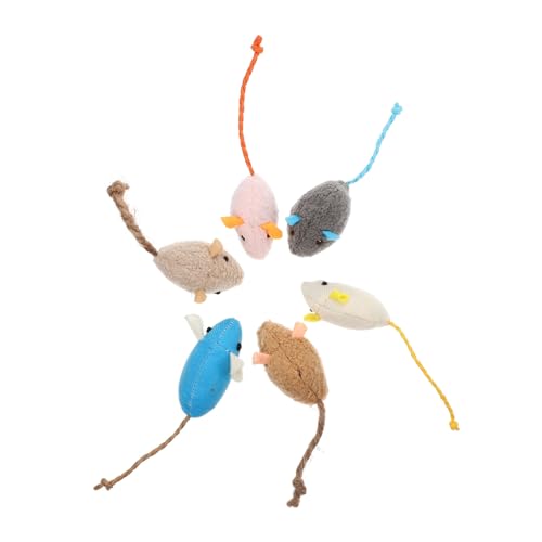 LIOOBO 6個 用 ? 毛? 鼠 用キャット り しっぽ付 インタ ティブな び 具