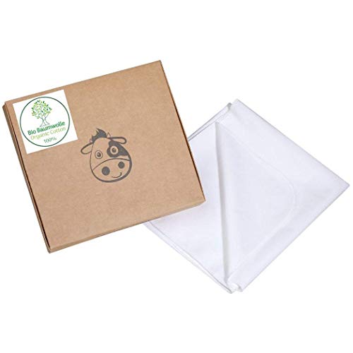 Waterdichte matrasbeschermer van biologisch katoen voor baby's en peuters - Oeko-Tex 100 gecertificeerd, ademende matrashoes - matrasbeschermer voor kinderen (140 x 70, wit)