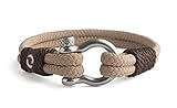 Mens Rope Bracelet - Stainless Steel Silver Shackle, Extremely Durable and Scratch Resistant Waterproof Paracord, Handmade, Nautical Wristband for Men 5-8.5