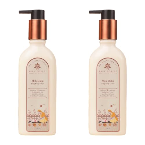 Image of Baby Forest Rich Moisture Nourishing Baby Lotion | With Moisturizing Cream for Baby's Soft Skin | Gentle Daily Care for Newborns & Infants | 200ml x Pack of 2 | Paraben-Free, Derma Safe