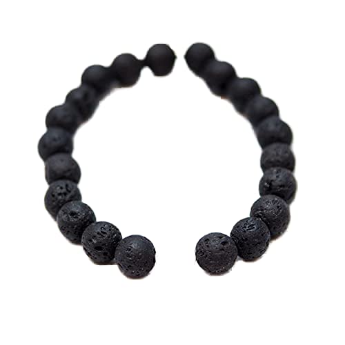 Bracelet pierre de lave noire 8mm et howlite pour la méditation et la relaxation