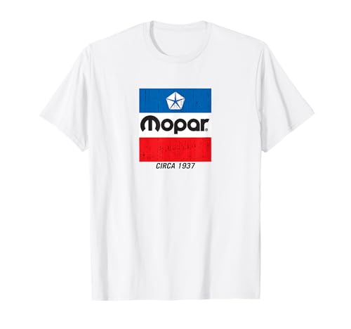 Mopar Distressed Retro Flag Logo T-Shirt