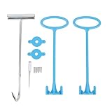 Gsycle プールスキマーバスケットハンドル、ステンレススチールとプラスチックユニバーサルプールスキマーバスケットハンドルフックセット ゴミ除去用 手を安全で清潔に保ちます