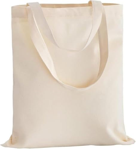 Breezy Blends Canvas Tote Bag for Women, Plain Tote Bag for painting with Zipper, Reusable Multi-Purpose Cotton Bags for School/Gym/Shopping (Zipper, Pack of 1)