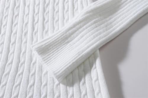 Men's Ribbed Design Warm Sweater High Neck Solid Color Casual Slim Fit Base Pullover Sweater4